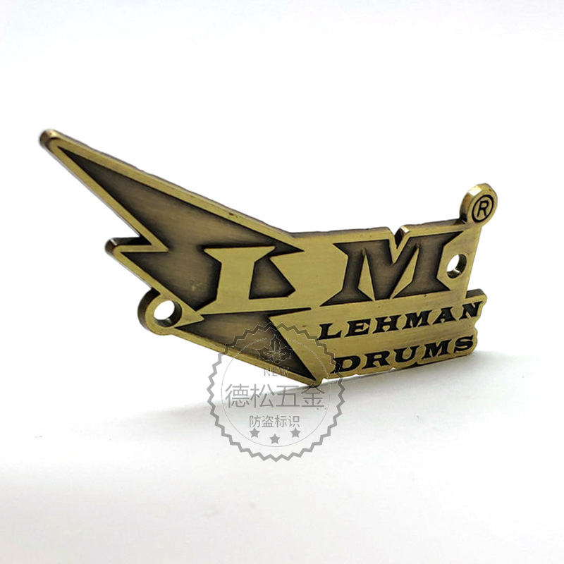 Customized Glass Hookah Alloy Labeling Hardware Metal Logo Alloy Brushed Nameplate Pipe Corrosion Iron Logo
