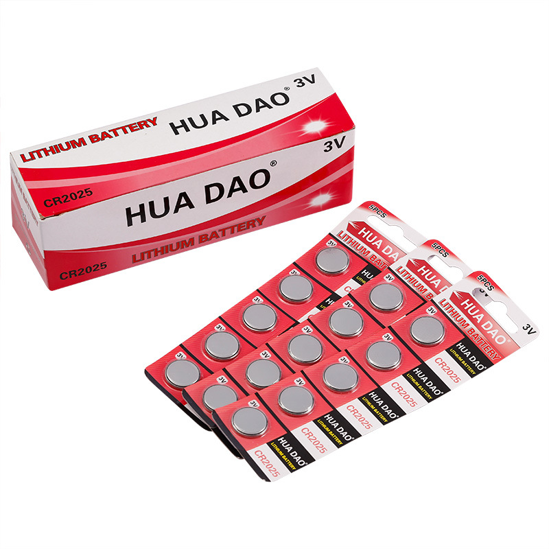Factory Wholesale Huadao Card Mounted CR2025 Lighting Chain Car Key Remote Control 3V Electronic CR2025 Button Battery