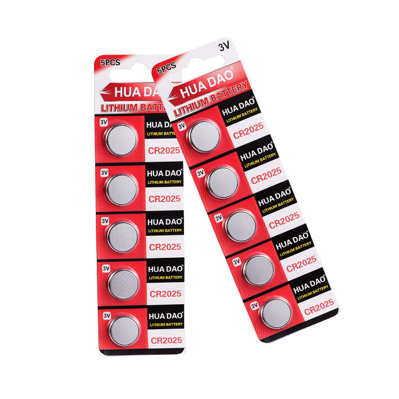 Factory Wholesale Huadao Card Mounted CR2025 Lighting Chain Car Key Remote Control 3V Electronic CR2025 Button Battery