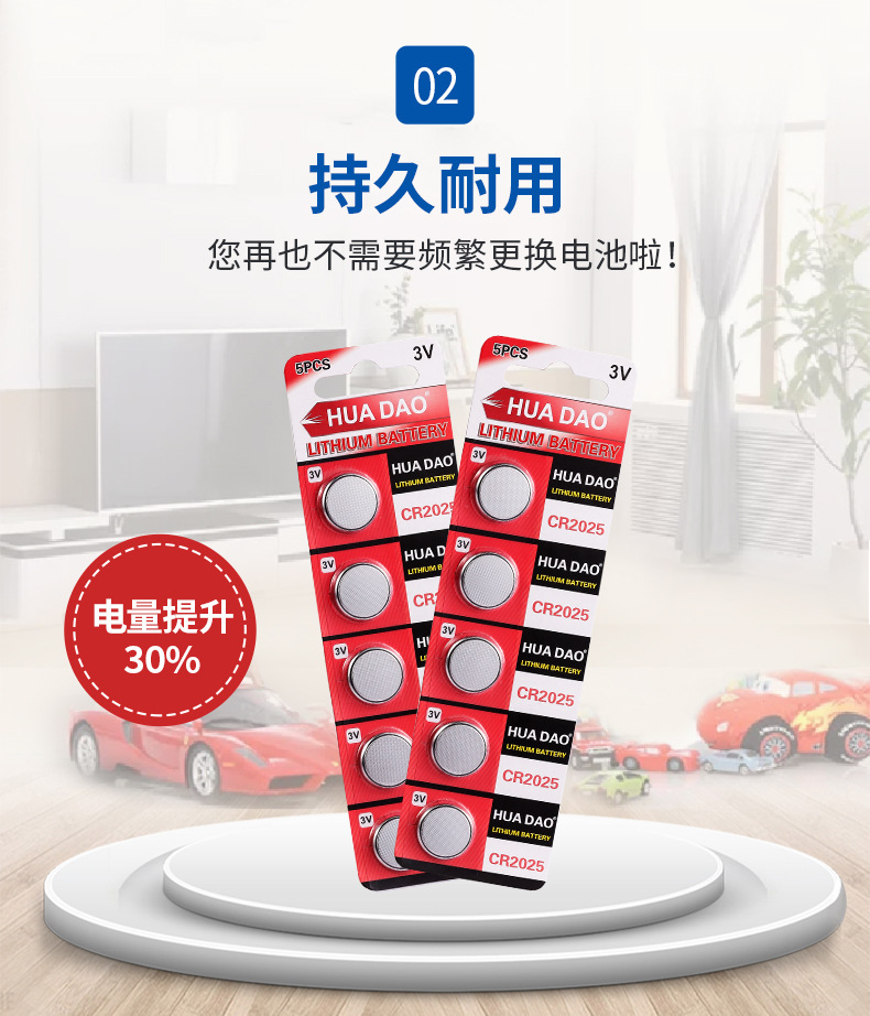 Factory Wholesale Huadao Card Mounted CR2025 Lighting Chain Car Key Remote Control 3V Electronic CR2025 Button Battery Factory Wholesale Huadao Card Mounted CR2025 Lighting Chain Car Key Remote Control 3V Electronic CR2025 Button Battery