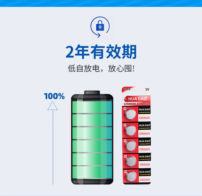 Factory Wholesale Huadao Card Mounted CR2025 Lighting Chain Car Key Remote Control 3V Electronic CR2025 Button Battery Factory Wholesale Huadao Card Mounted CR2025 Lighting Chain Car Key Remote Control 3V Electronic CR2025 Button Battery