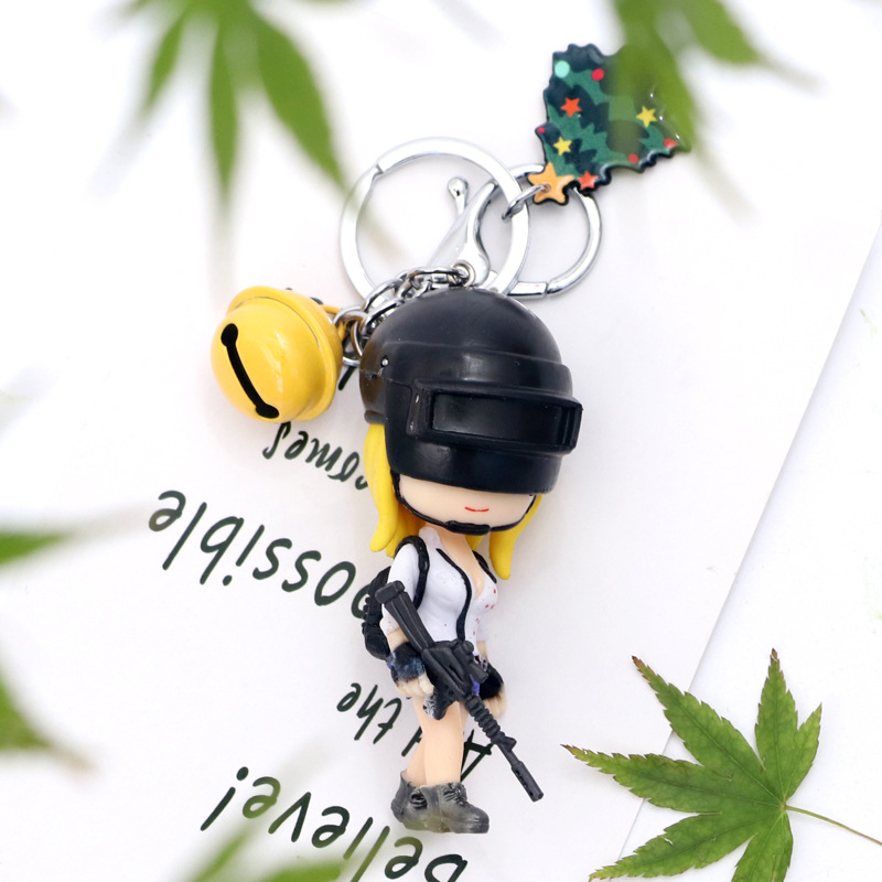 Key chain card hot sale creative all-in-one chicken gift car key chain couple bag pendant set of 6
