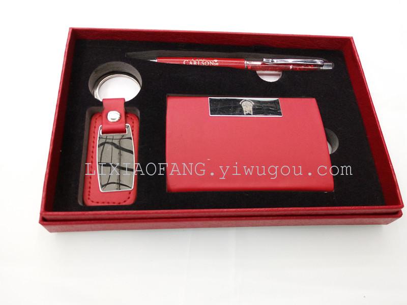 Metal key ring business card  metal pen set gift custom