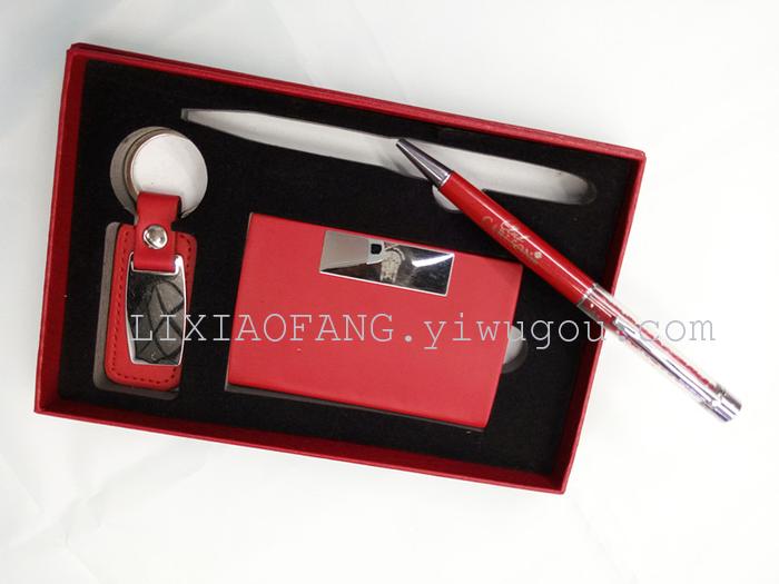 Metal key ring business card metal pen set gift custom Metal key ring business card metal pen set gift custom