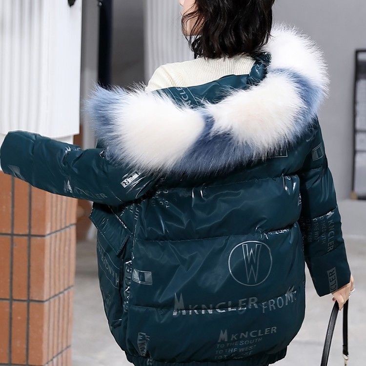 Glossy Cotton-Padded Clothes 2020 New Women&#039;s Korean Style Winter Mid-Length Thick Disposable Cotton-Padded Clothes Loose down Cotton Jacket Fashion