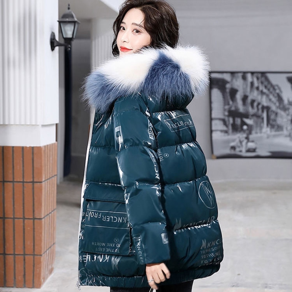 Glossy Cotton-Padded Clothes 2020 New Women's Korean Style Winter Mid-Length Thick Disposable Cotton-Padded Clothes Loose down Cotton Jacket Fashion