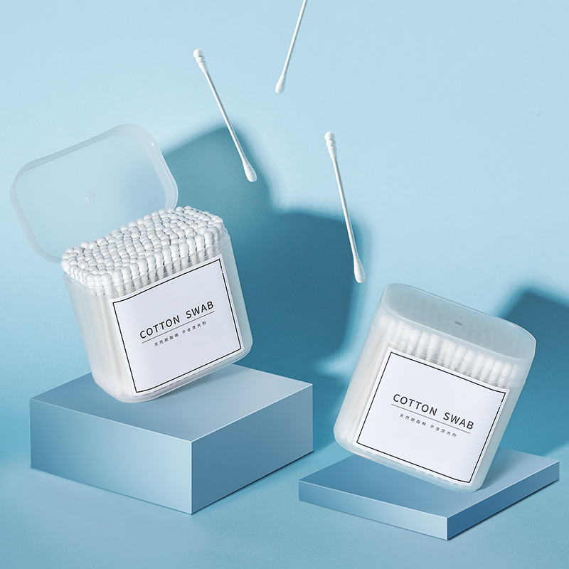 Cosmetic Cotton Swab Cotton Swab Household Disposable Double Head Boxed Black Cotton Rod Stall Cleaning Health Swab