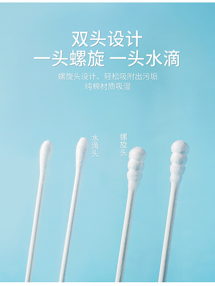 Cosmetic Cotton Swab Cotton Swab Household Disposable Double Head Boxed Black Cotton Rod Stall Cleaning Health Swab