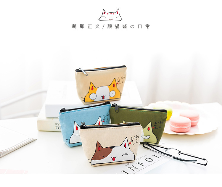 Oxford cloth cat change purse waterproof express coin bag key bag card bag easy to carry Oxford cloth cat change purse waterproof express coin bag key bag card bag easy to carry