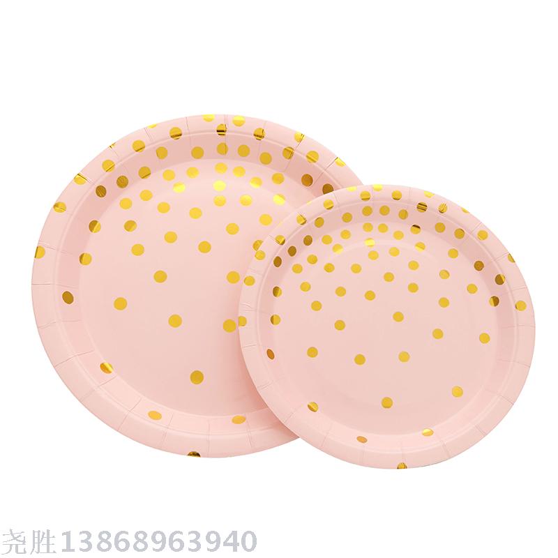 Pink Gold Pot Disposable Tableware Set for Party and Banquet Pink Gold Pot Disposable Tableware Set for Party and Banquet