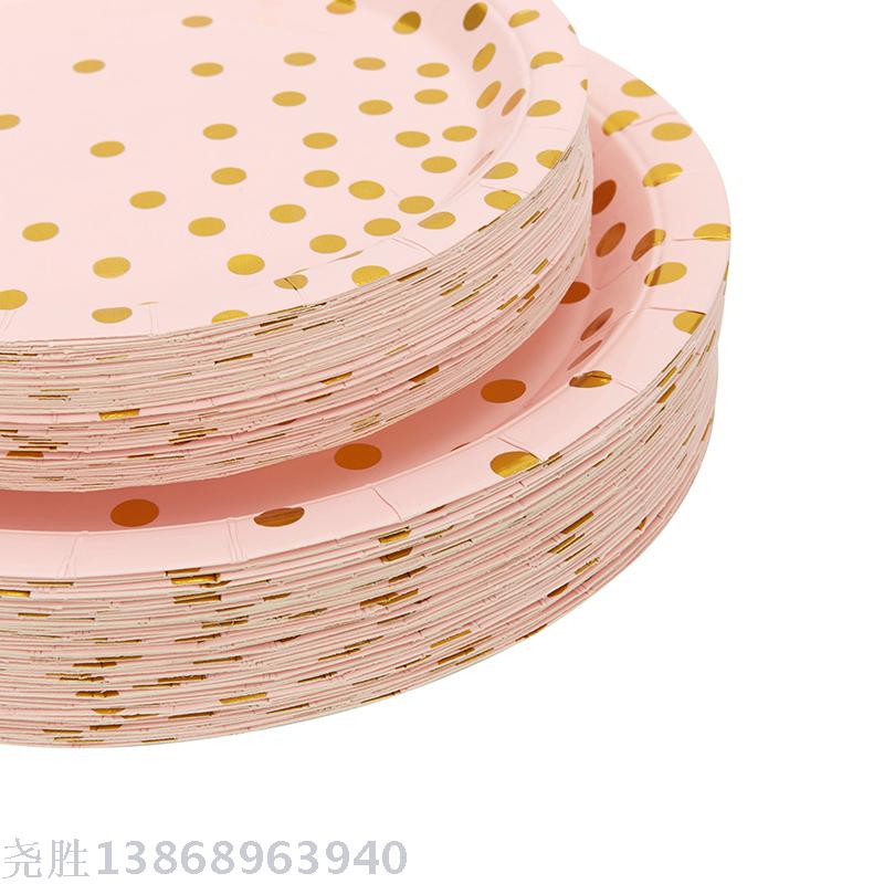 Pink Gold Pot Disposable Tableware Set for Party and Banquet Pink Gold Pot Disposable Tableware Set for Party and Banquet