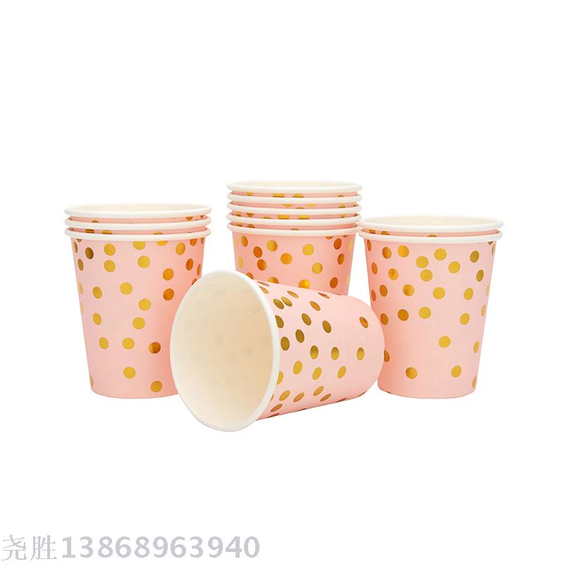 Pink Gold Pot Disposable Tableware Set for Party and Banquet Pink Gold Pot Disposable Tableware Set for Party and Banquet