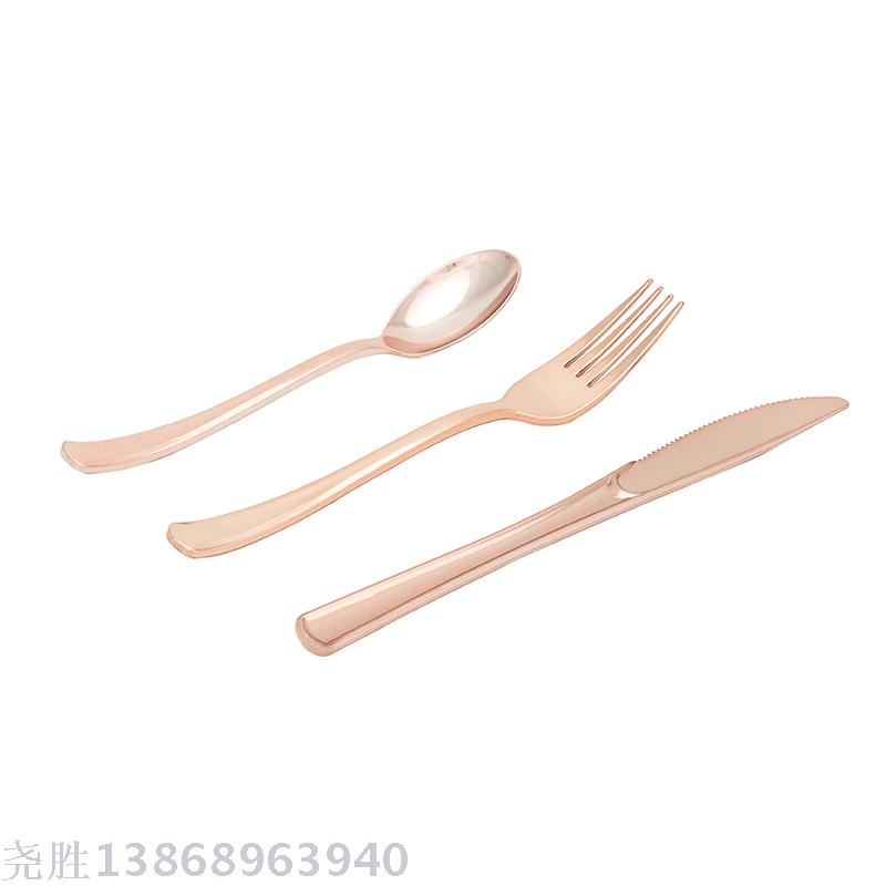 Pink Gold Pot Disposable Tableware Set for Party and Banquet Pink Gold Pot Disposable Tableware Set for Party and Banquet
