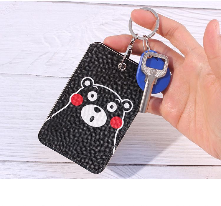 Cute Ins Style Bus Pass Protective Case Student Meal Card Campus Access Card Cover Key Chain Integrated Female