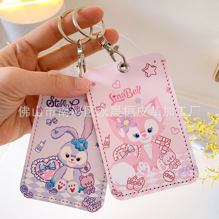 Cute Ins Style Bus Pass Protective Case Student Meal Card Campus Access Card Cover Key Chain Integrated Female