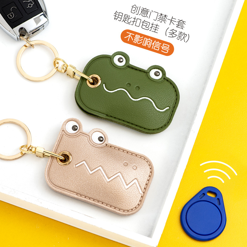 Bamenchongshe Cartoon Access Card Leather Case Personality Creative Keychain Pendant Cute Girl Bag Hanging Small Gift
