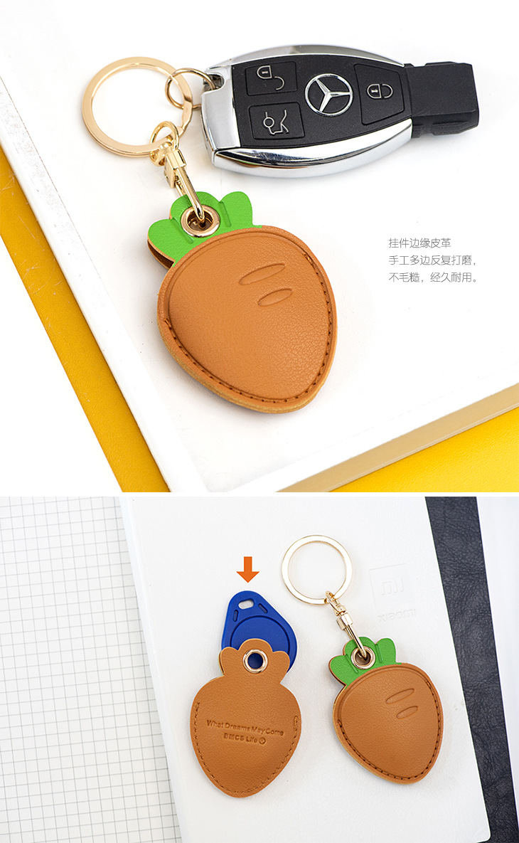 Bamenchongshe Cartoon Access Card Leather Case Personality Creative Keychain Pendant Cute Girl Bag Hanging Small Gift