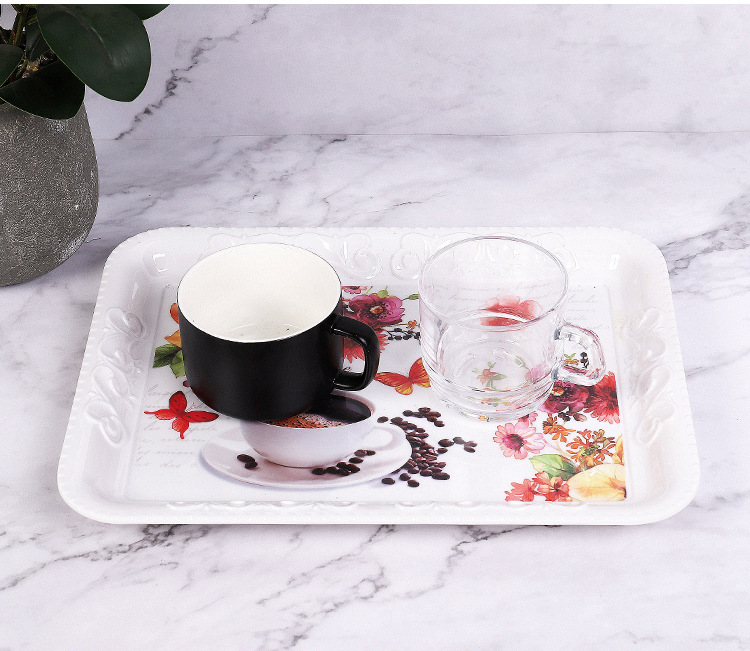 Hotel European Melamine Tray Fruit Plate Cake Plate Tea Set Tray Multi-Functional Storage Tray