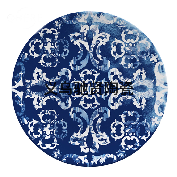 High Bone China Cutlery Plate Ceramic Western Cuisine Plate Bread Fruit Cake Plate Disc Shallow Plate Plate Dish Large Tray