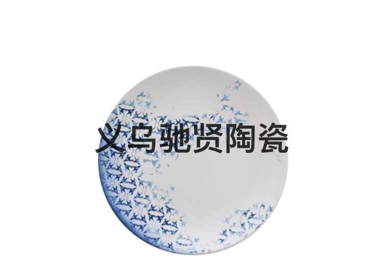 High Bone China Cutlery Plate Ceramic Western Cuisine Plate Bread Fruit Cake Plate Disc Shallow Plate Plate Dish Large Tray
