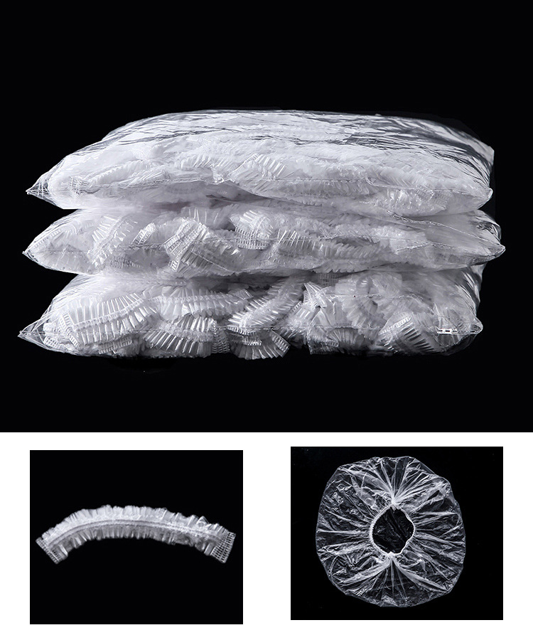 Disposable Shower Cap Plastic Waterproof Headgear Hotel Hotel Hair Dyeing Strip Shower Cap Dustproof Plastic Wrap Cover Shower Cap