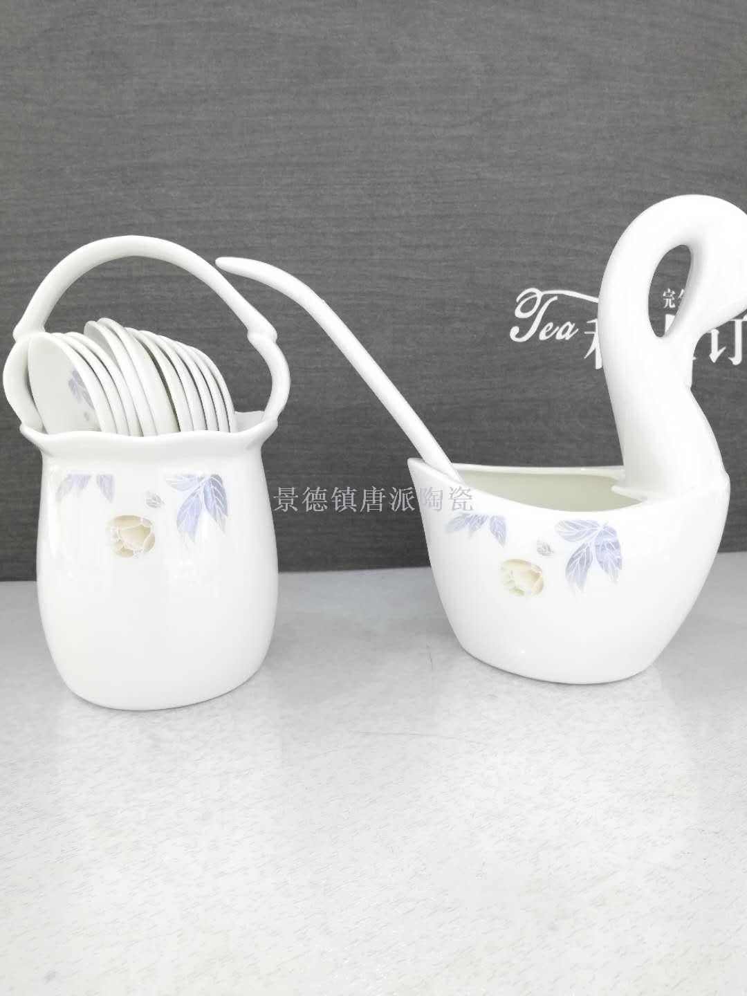 Jingdezhen 60 skull porcelain tableware set gift ceramic ceramic bowl dish spoon soup pan fish tray ashtray Jingdezhen 60 skull porcelain tableware set gift ceramic ceramic bowl dish spoon soup pan fish tray ashtray
