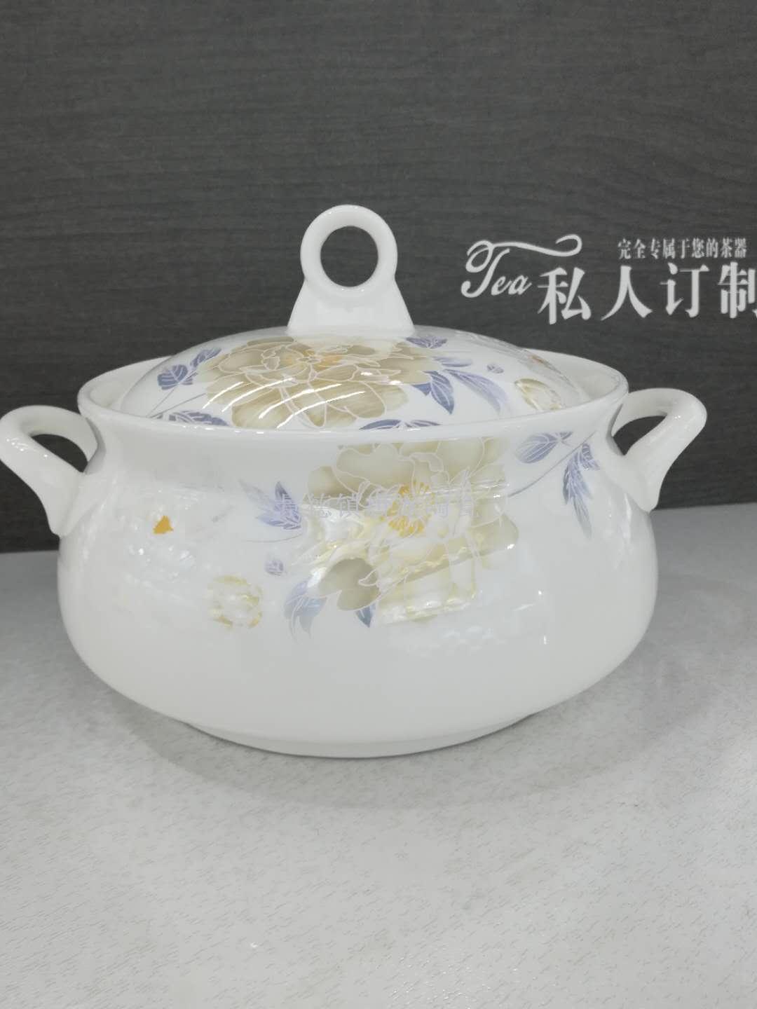 Jingdezhen 60 skull porcelain tableware set gift ceramic ceramic bowl dish spoon soup pan fish tray ashtray Jingdezhen 60 skull porcelain tableware set gift ceramic ceramic bowl dish spoon soup pan fish tray ashtray