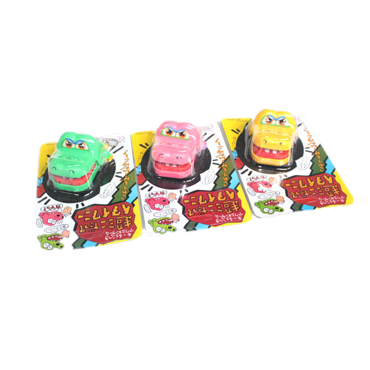 Bite Finger Big Mouth Crocodile (Small) Direct Selling Children&#039;s Toy Suction Card Packaging Mixed Color Toy with Key Chain