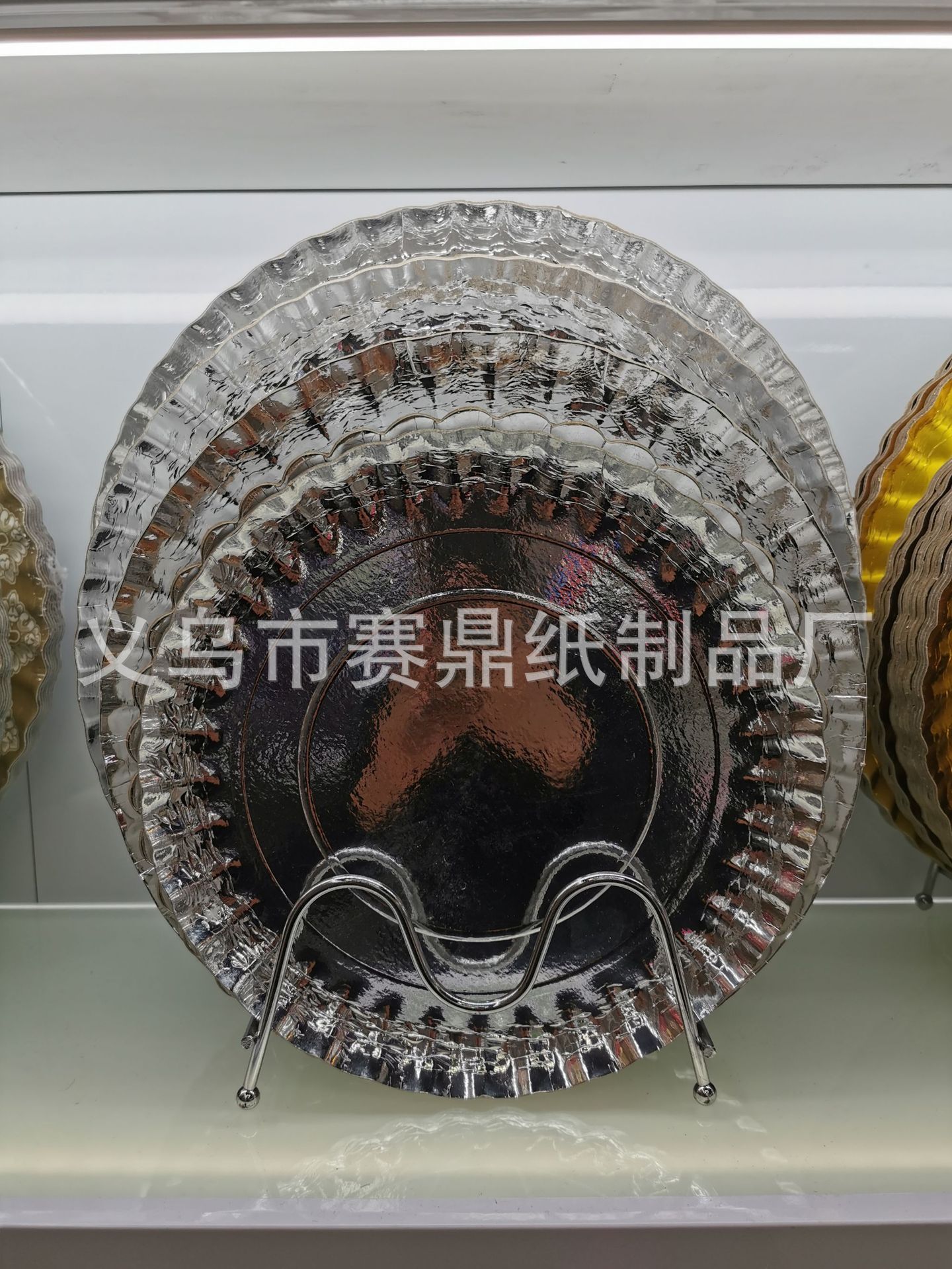 Disposable thickened gold paper plate paper plate wedding party barbecue with a tray steak lamb chops manufacturers direct