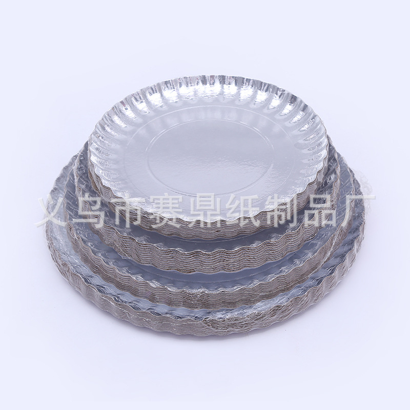 Disposable thickened gold paper plate paper plate wedding party barbecue with a tray steak lamb chops manufacturers direct