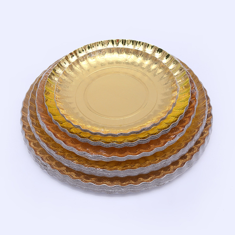 Disposable thickened gold paper plate paper plate wedding party barbecue with a tray steak lamb chops manufacturers direct