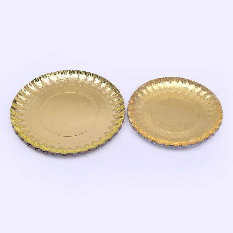 Disposable thickened gold paper plate paper plate wedding party barbecue with a tray steak lamb chops manufacturers direct
