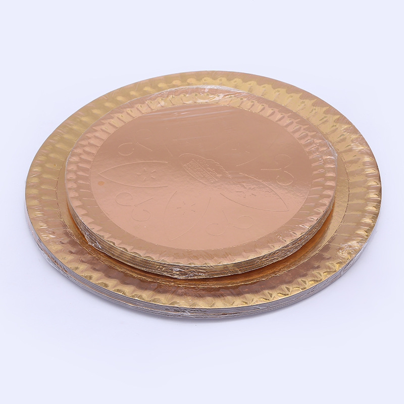 Disposable thickened gold paper plate paper plate wedding party barbecue with a tray steak lamb chops manufacturers direct
