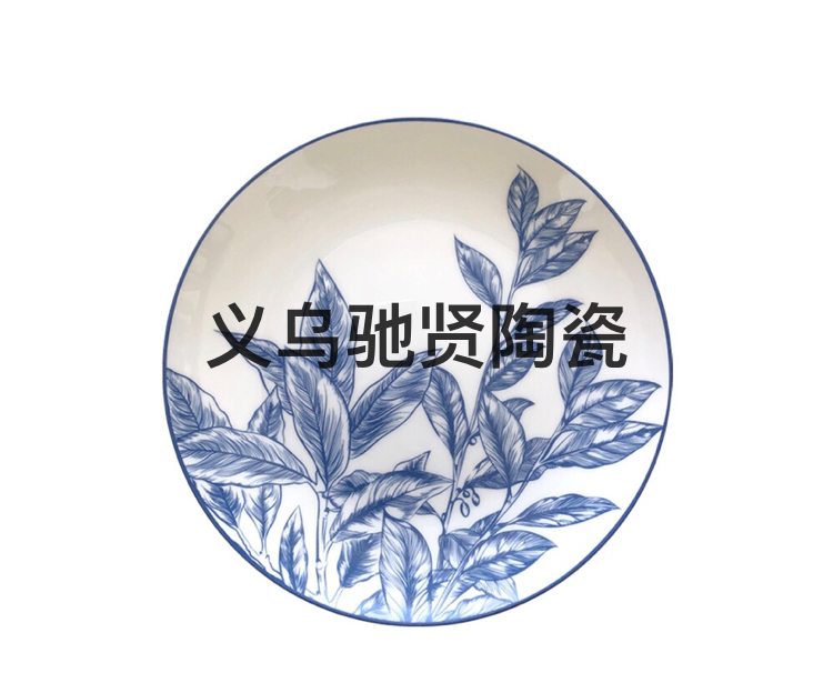 High Bone China Dish Ceramic Tableware Western Food Plate Hotel Table Setting Large Tray Disc Shallow Plate Plate Dish
