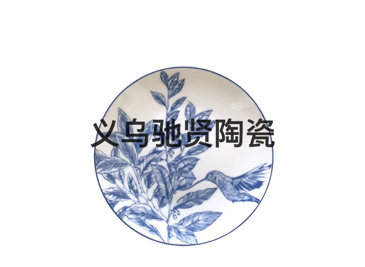 High Bone China Dish Ceramic Tableware Western Food Plate Hotel Table Setting Large Tray Disc Shallow Plate Plate Dish