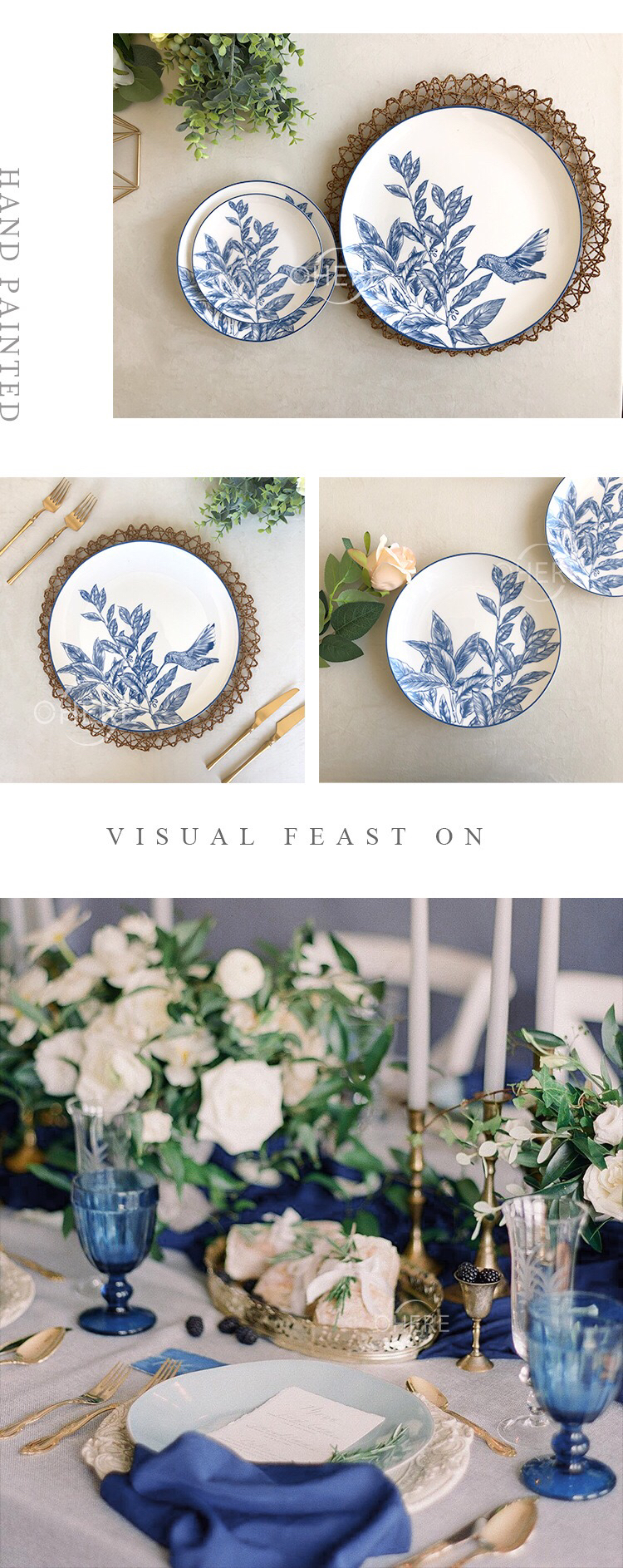 High Bone China Dish Ceramic Tableware Western Food Plate Hotel Table Setting Large Tray Disc Shallow Plate Plate Dish High Bone China Dish Ceramic Tableware Western Food Plate Hotel Table Setting Large Tray Disc Shallow Plate Plate Dish