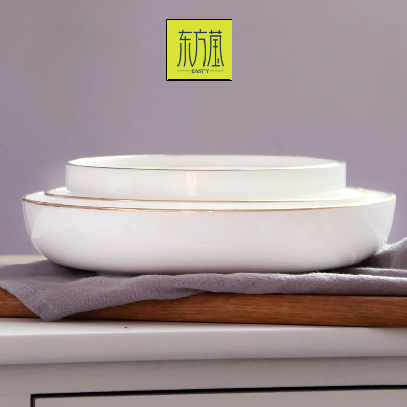 Bone China Korean Dish Bone China Japanese Food Plate Bone China Nordic Style Grid Plate High-Grade Ceramic Japanese and Korean Style Dish