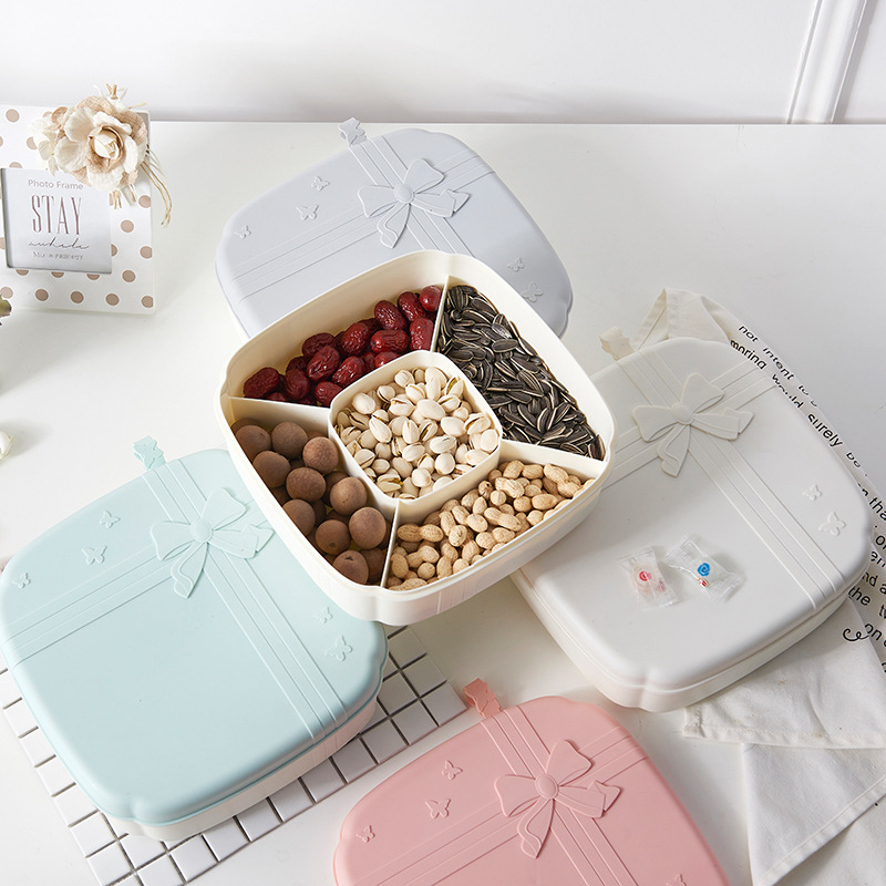 New Creative Dried Fruit Box European-Style Sealed Candy Plate Plastic Multi-Grid Snack Storage Box with Lid New Creative Dried Fruit Box European-Style Sealed Candy Plate Plastic Multi-Grid Snack Storage Box with Lid