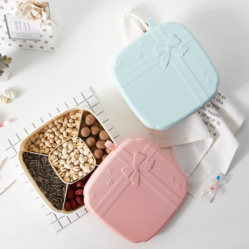 New Creative Dried Fruit Box European-Style Sealed Candy Plate Plastic Multi-Grid Snack Storage Box with Lid New Creative Dried Fruit Box European-Style Sealed Candy Plate Plastic Multi-Grid Snack Storage Box with Lid