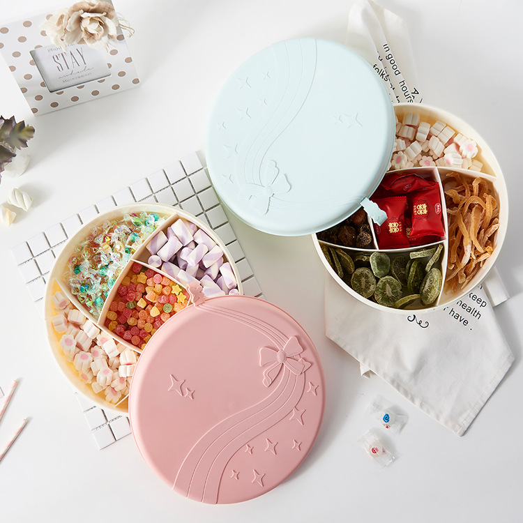 New Creative Dried Fruit Box European-Style Sealed Candy Plate Plastic Multi-Grid Snack Storage Box with Lid New Creative Dried Fruit Box European-Style Sealed Candy Plate Plastic Multi-Grid Snack Storage Box with Lid
