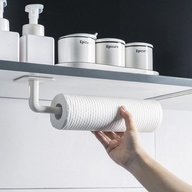 Kitchen Gadget Oil-Absorbing Sheets Rack Roll Stand Wall-Mounted Punch-Free Plastic Wrap Lazy Rag Bracket Practical Hook