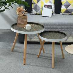 Nordic Style Retro Small Coffee Table Bedroom Sofa Small Table Creative B & B Shop Distressed round Tea Table Tray