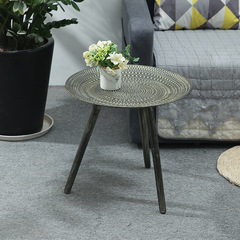 Nordic Style Retro Small Coffee Table Bedroom Sofa Small Table Creative B & B Shop Distressed round Tea Table Tray