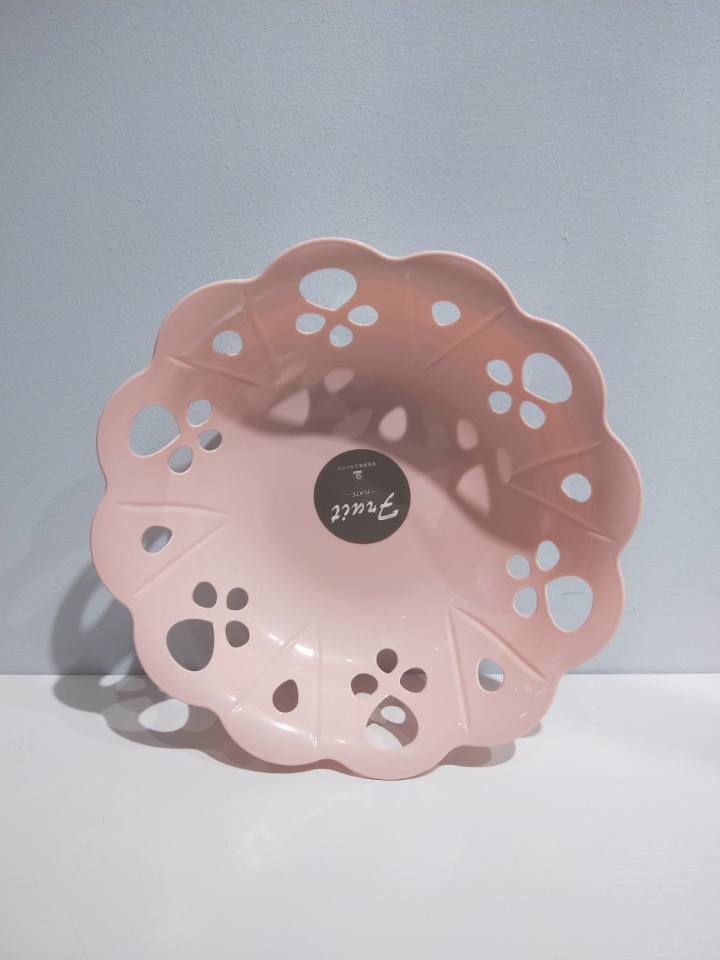 F02-913 Fashion Simple Household Fruit Dish Coffee Table Top Dried Fruit Snack Storage Tray Hollow Water Fruit Dish