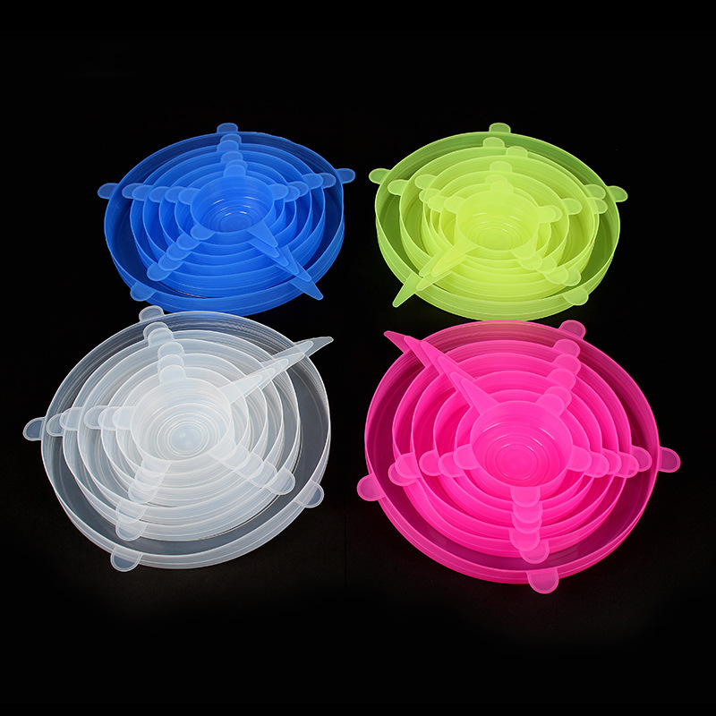 6 pieces of universal sealed Bowl cover plastic wrap can be resused