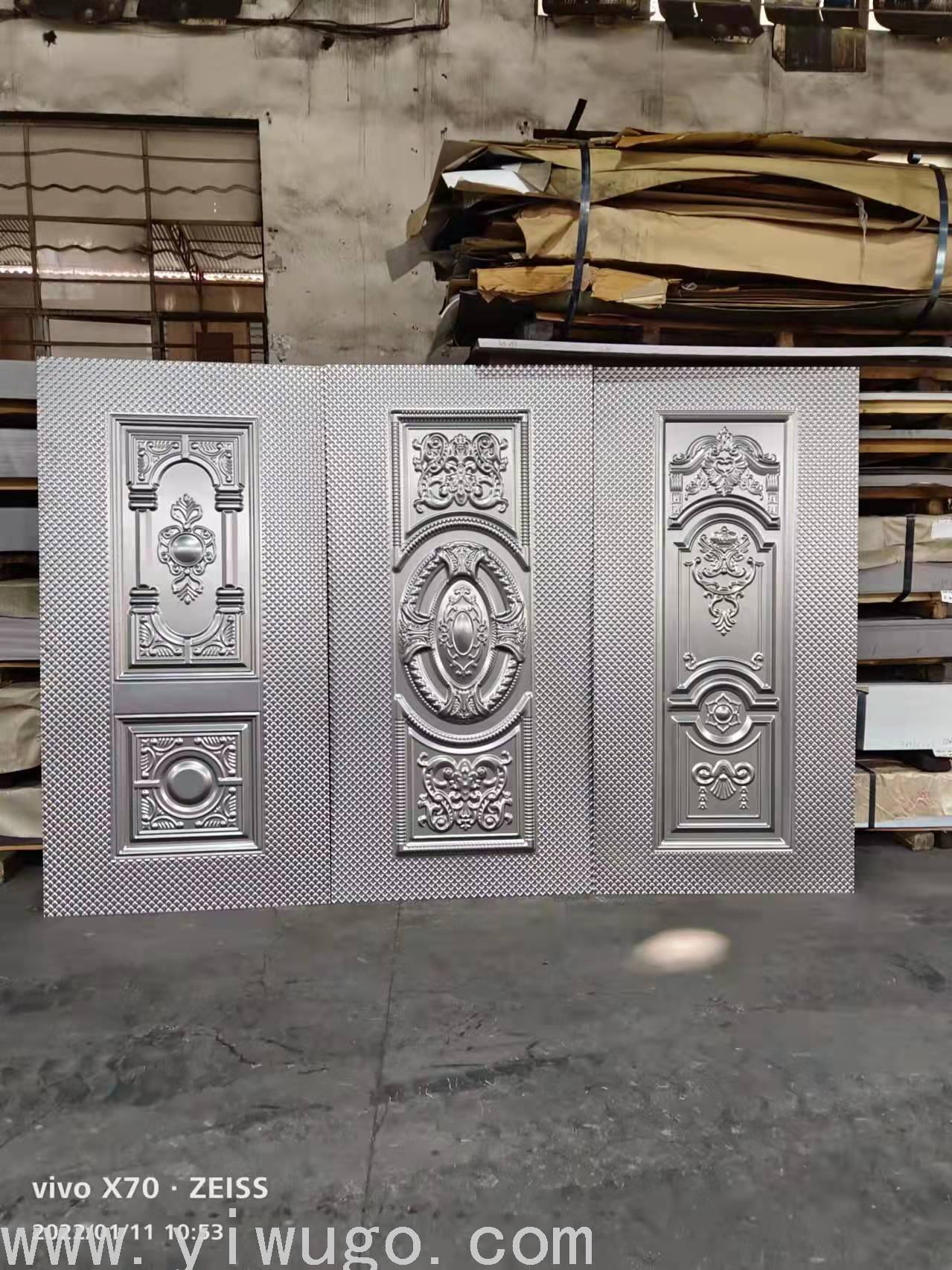 Galvanized Embossed Door Panel Anti-Theft Door Decoration Checkered Plate Door Surface Iron Sheet