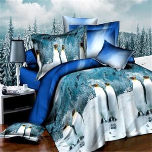 Snow Bird House textiles fashion animal series the penguins natural vivid polyester/cotton twill four set bedding set of four factory direct foreign trade series