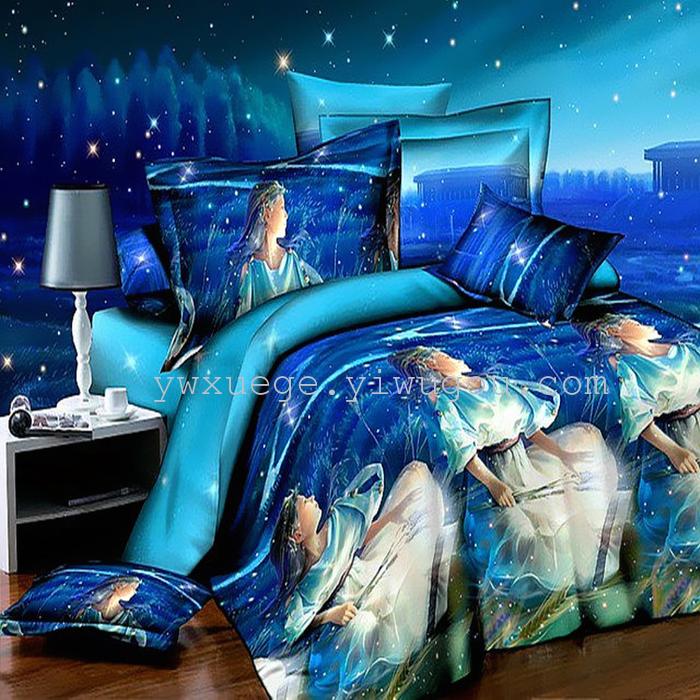 3D creative set of four cotton polyester fiber bedding bedding set of four foreign trade wind dance 3D creative set of four cotton polyester fiber bedding bedding set of four foreign trade wind dance