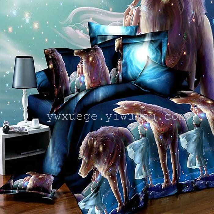 3D creative set of four cotton polyester fiber bedding bedding set of four foreign trade wind dance 3D creative set of four cotton polyester fiber bedding bedding set of four foreign trade wind dance
