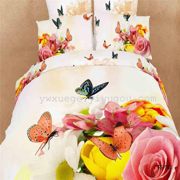 3D landscape oil painting of four four set bedding set cotton active printing accessories set of four colorful Butterfly factory direct 3D landscape oil painting of four four set bedding set cotton active printing accessories set of four colorful Butterfly factory direct